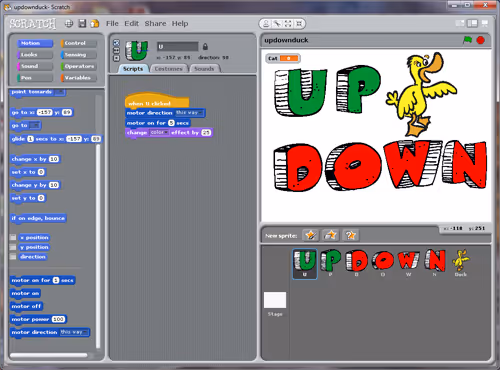 Source Code for updownduck in Scratch.