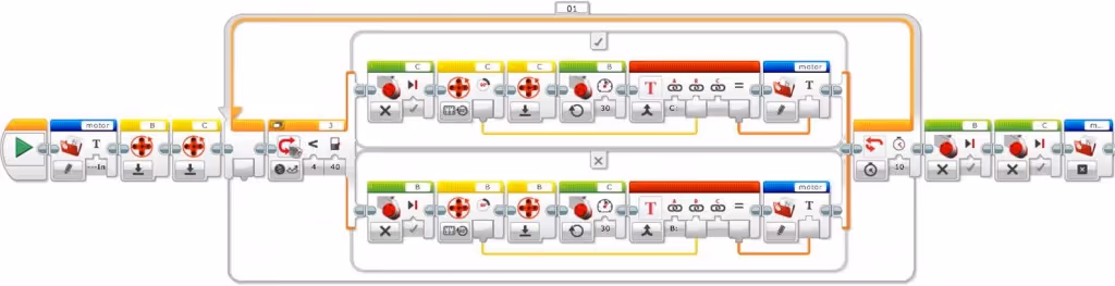 Correct line follower program with file access and internal rotation sensor blocks