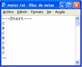 Supposed contents of the “motor.rtf” file