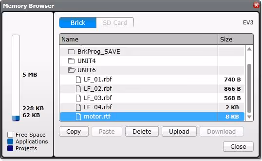 Intelligent brick memory management window