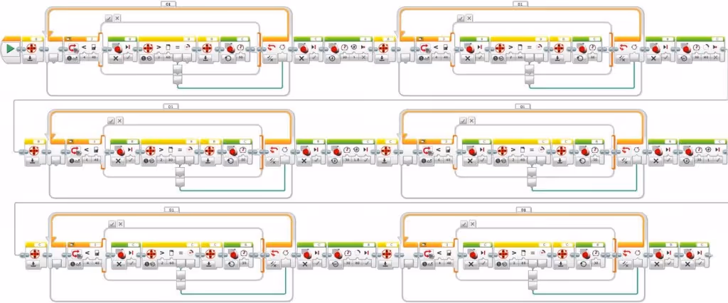 Challenge exercise programing using a simple line follower with rotations control to detect each intersection line