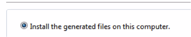 Install the generated files