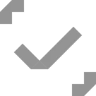 Black checkmark inside a box with two corner brackets.
