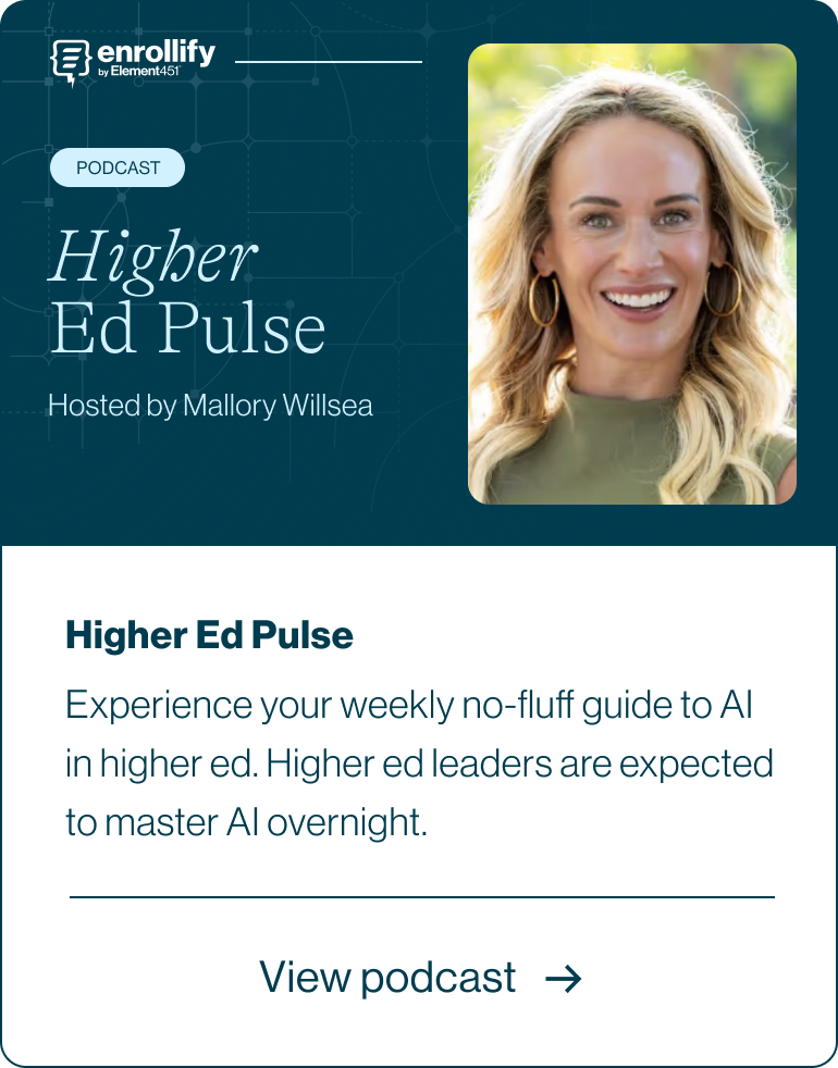 Higher Ed Pulse podcast, hosted by Mallory Willsea