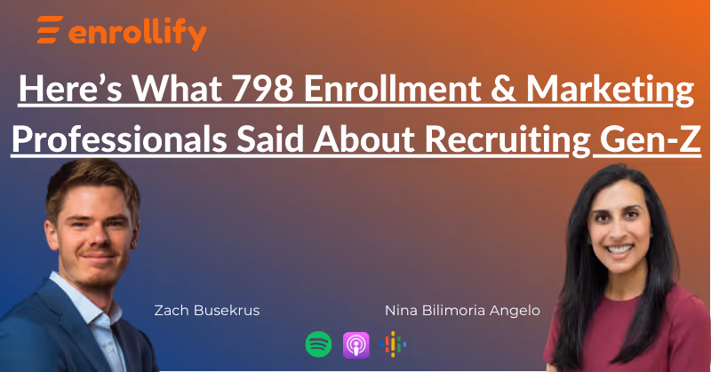 Ep. 136: Here’s What 798 Enrollment & Marketing Professionals Said About Recruiting Gen-Z