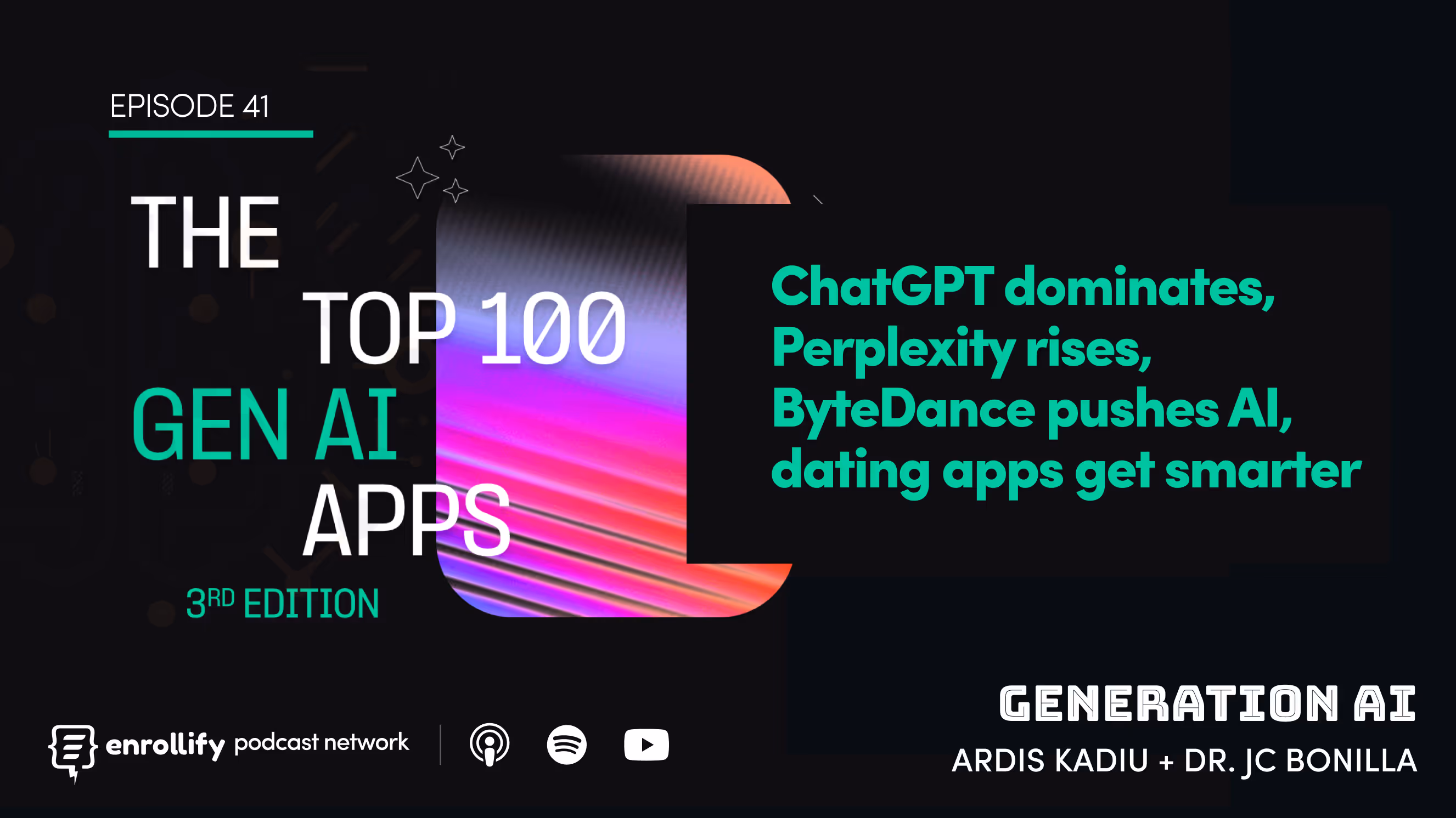 Episode 41: Top 100 GenAI Apps: ChatGPT dominates, Perplexity rises, ByteDance pushes AI, dating apps get smarter