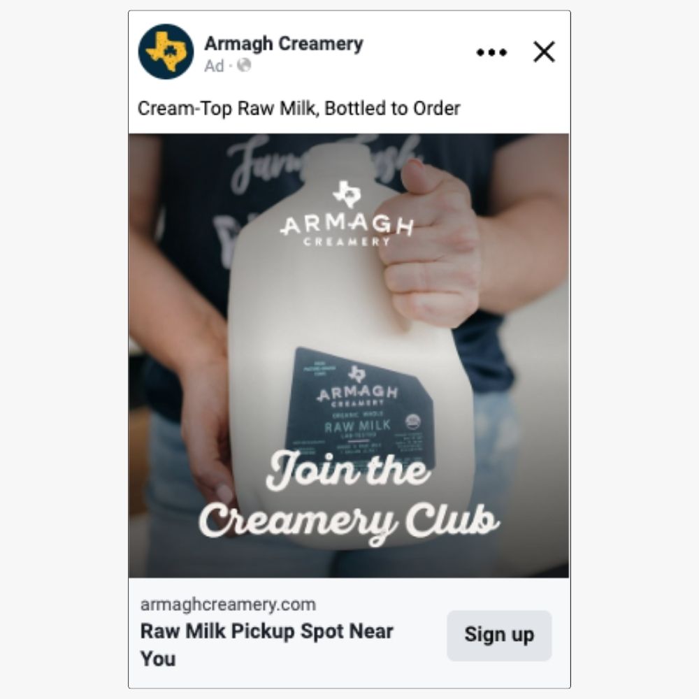 Armagh Creamery dairy customer