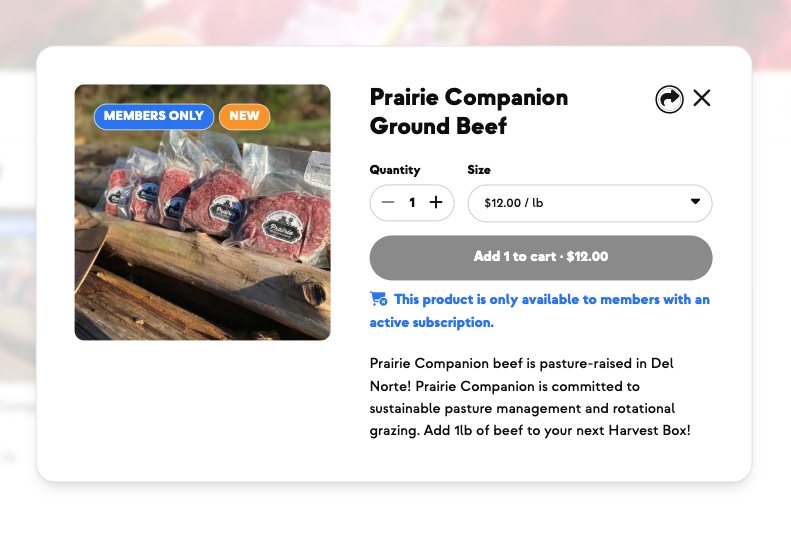 A partner producer’s product in the hub’s shop