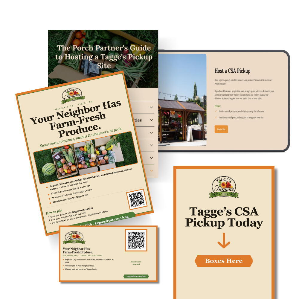 Porch partner kit for recruiting members to host a pickup site