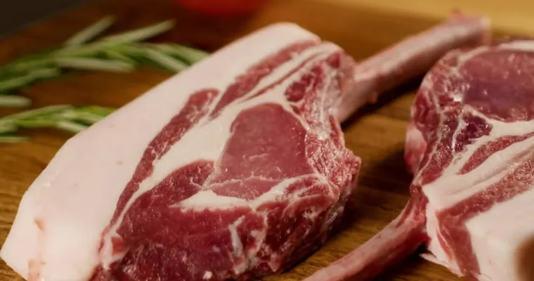 Bone-in Meishan pork chops from Elemental Acres in Rainier, Oregon