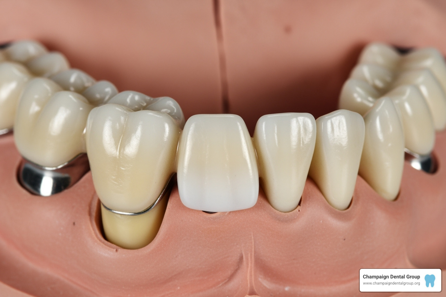 Image showing a detailed diagram of a dental bridge on a model - bridge or implant