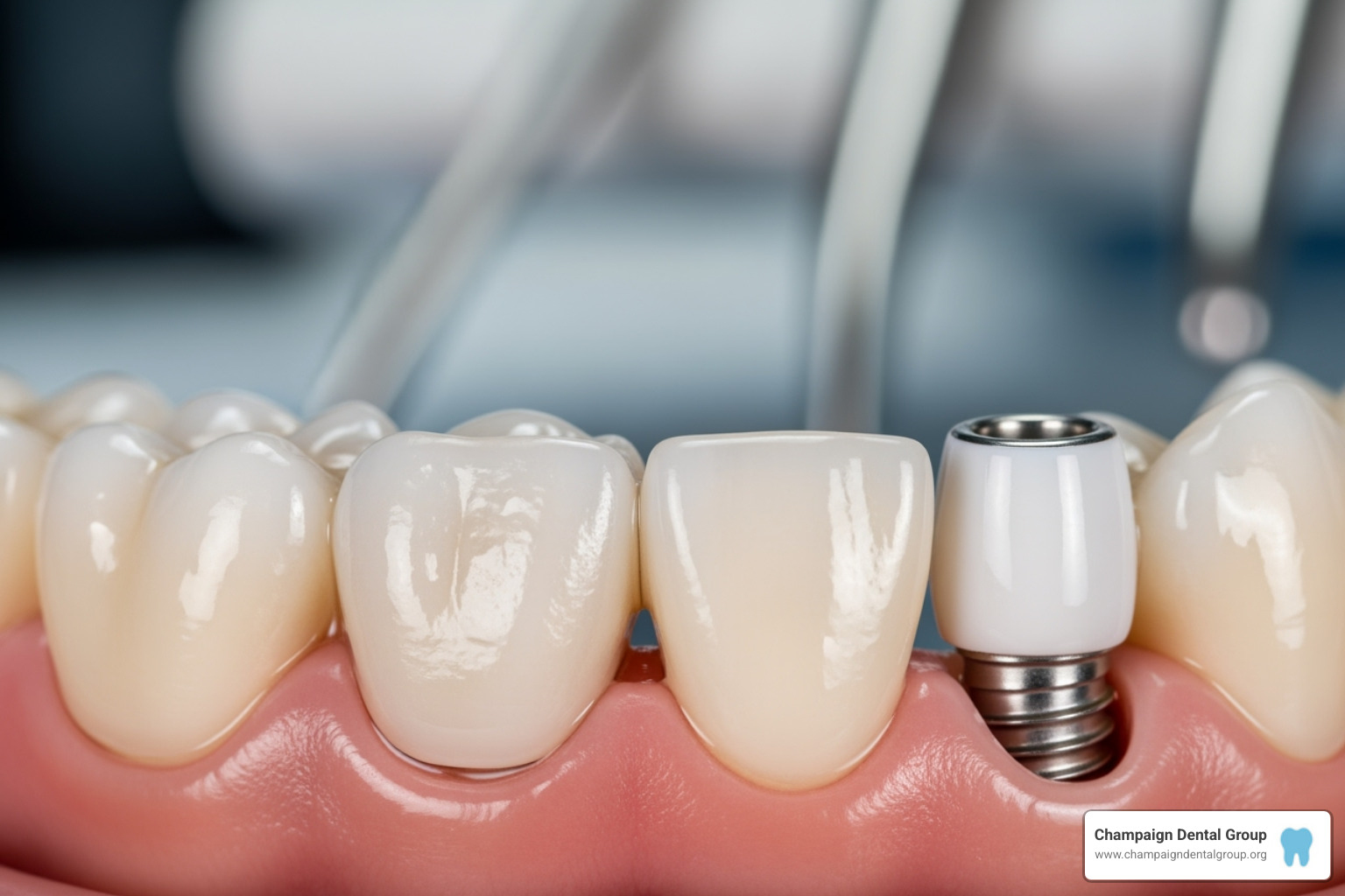 proper flossing technique around a dental restoration - crowns and implants dentistry
