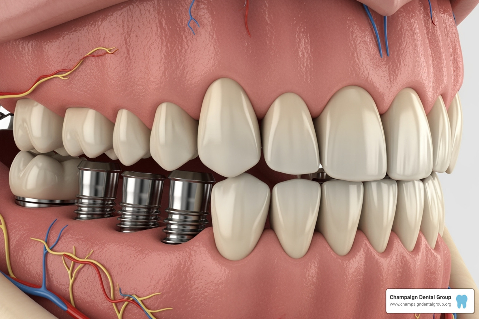 Image of a full-arch implant-supported bridge - Permanent tooth replacement