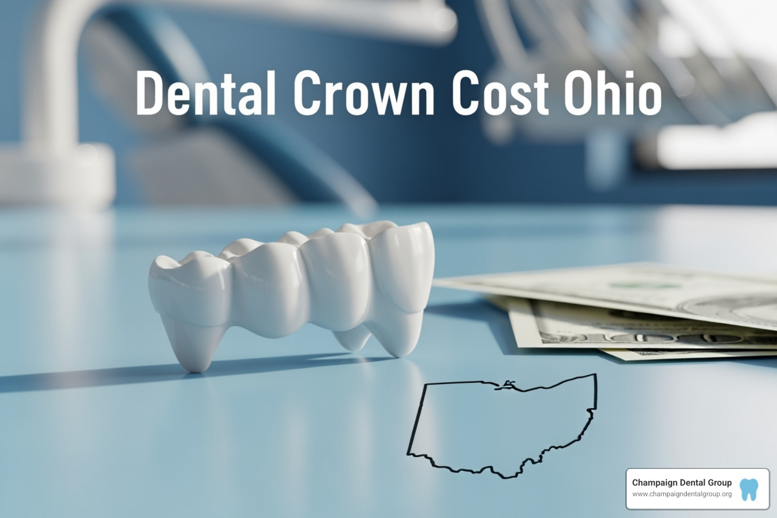 dentist explaining x-ray - Dental crown cost Ohio