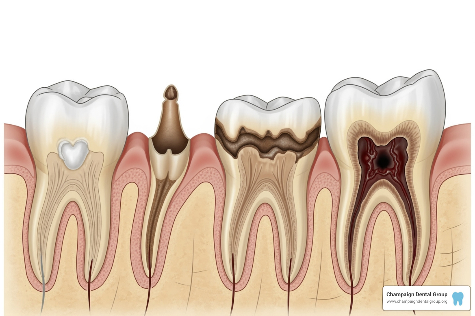 image of a diagram showing the progression of a cavity - affordable dentist image of a diagram showing the progression of a cavity - affordable dentist