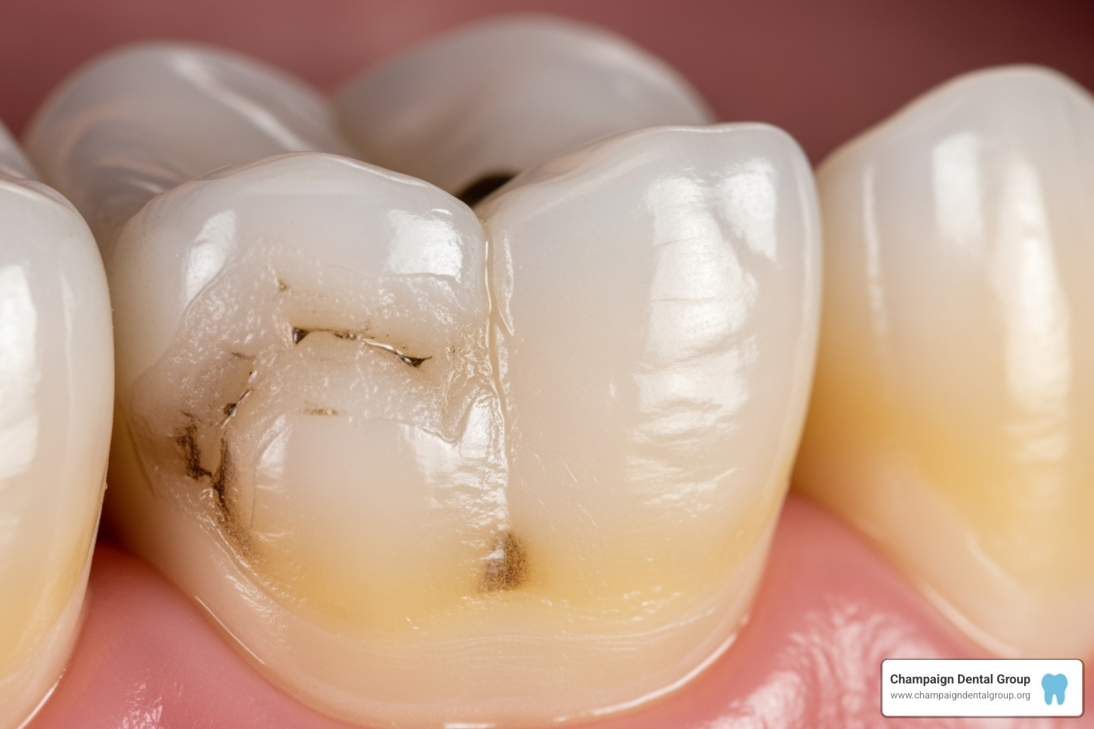 image illustrating the progression of tooth enamel erosion - Tooth Surface Repair