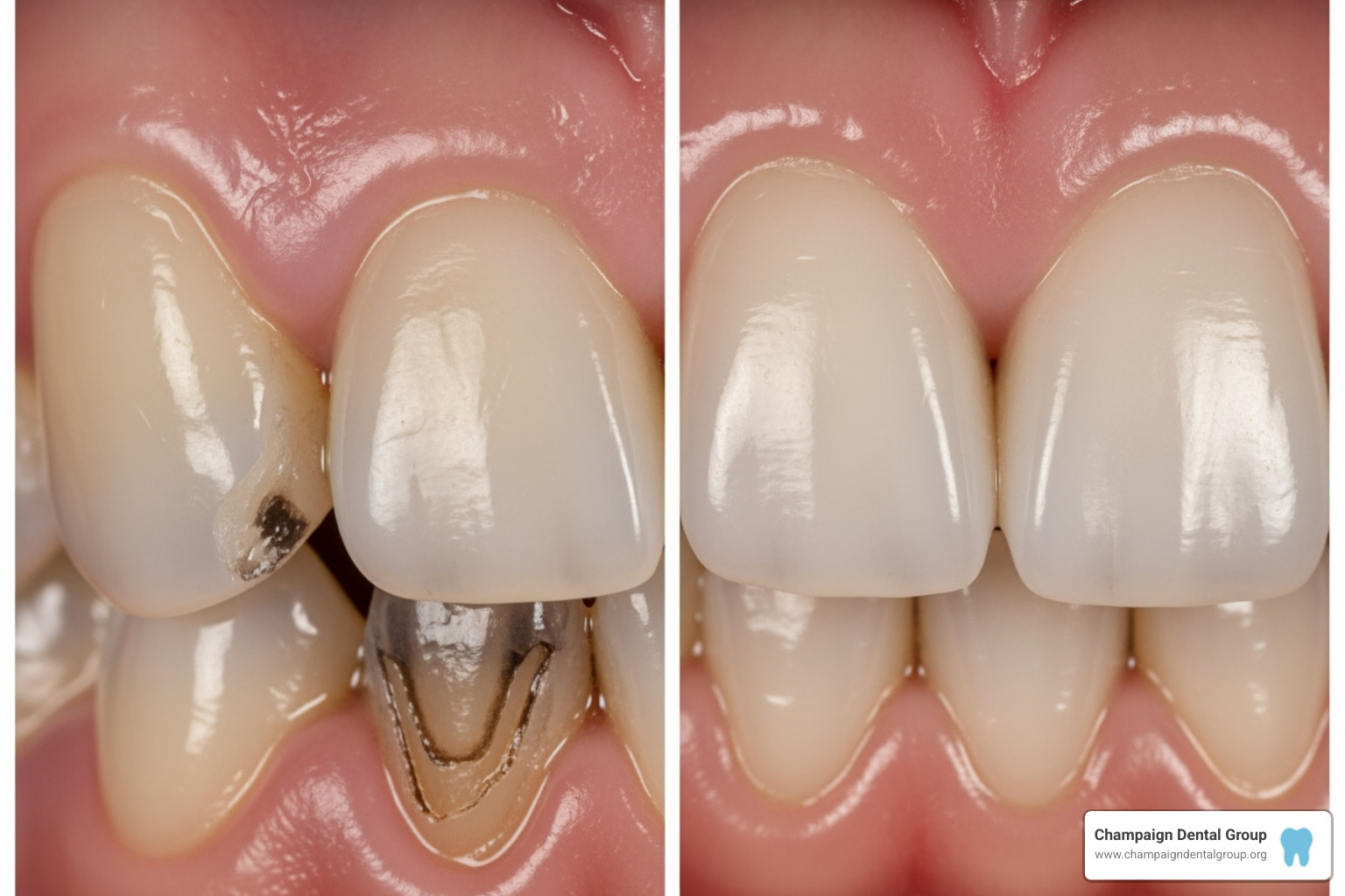 before-and-after dental bonding procedure - Tooth Surface Repair