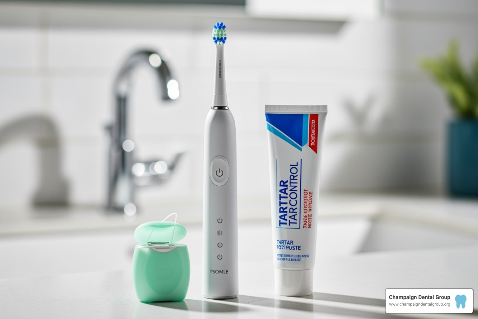 Complete oral hygiene kit including an electric toothbrush, dental floss, and tartar-control toothpaste - Dental Calculus Remover Complete oral hygiene kit including an electric toothbrush, dental floss, and tartar-control toothpaste - Dental Calculus Remover