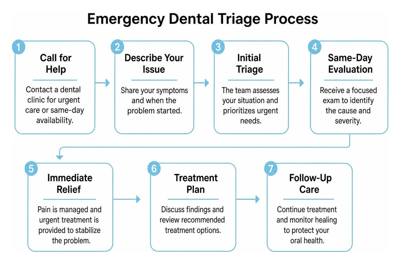 Emergency dental triage process Emergency dental triage process
