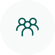 A people icon with an illustration of three people in GreenShield green