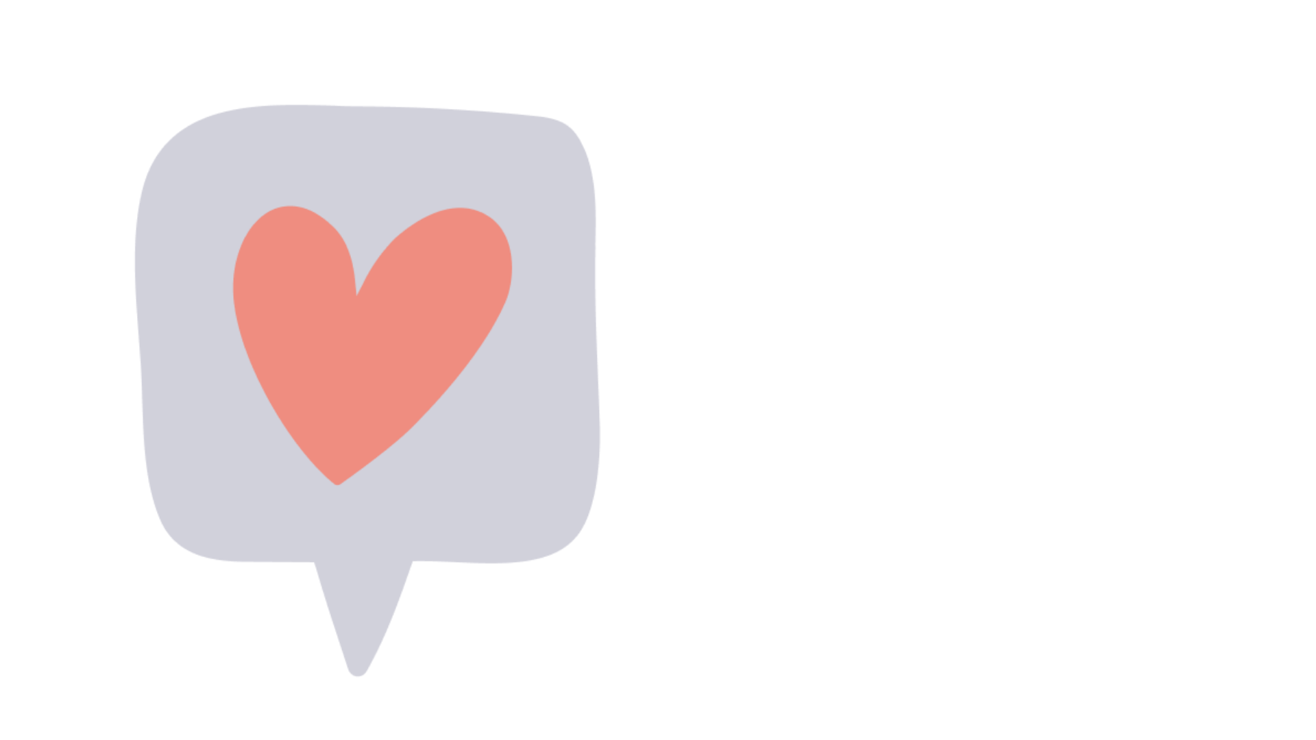 Illustration of a heart inside a speech bubble, representing a supportive manager check-in