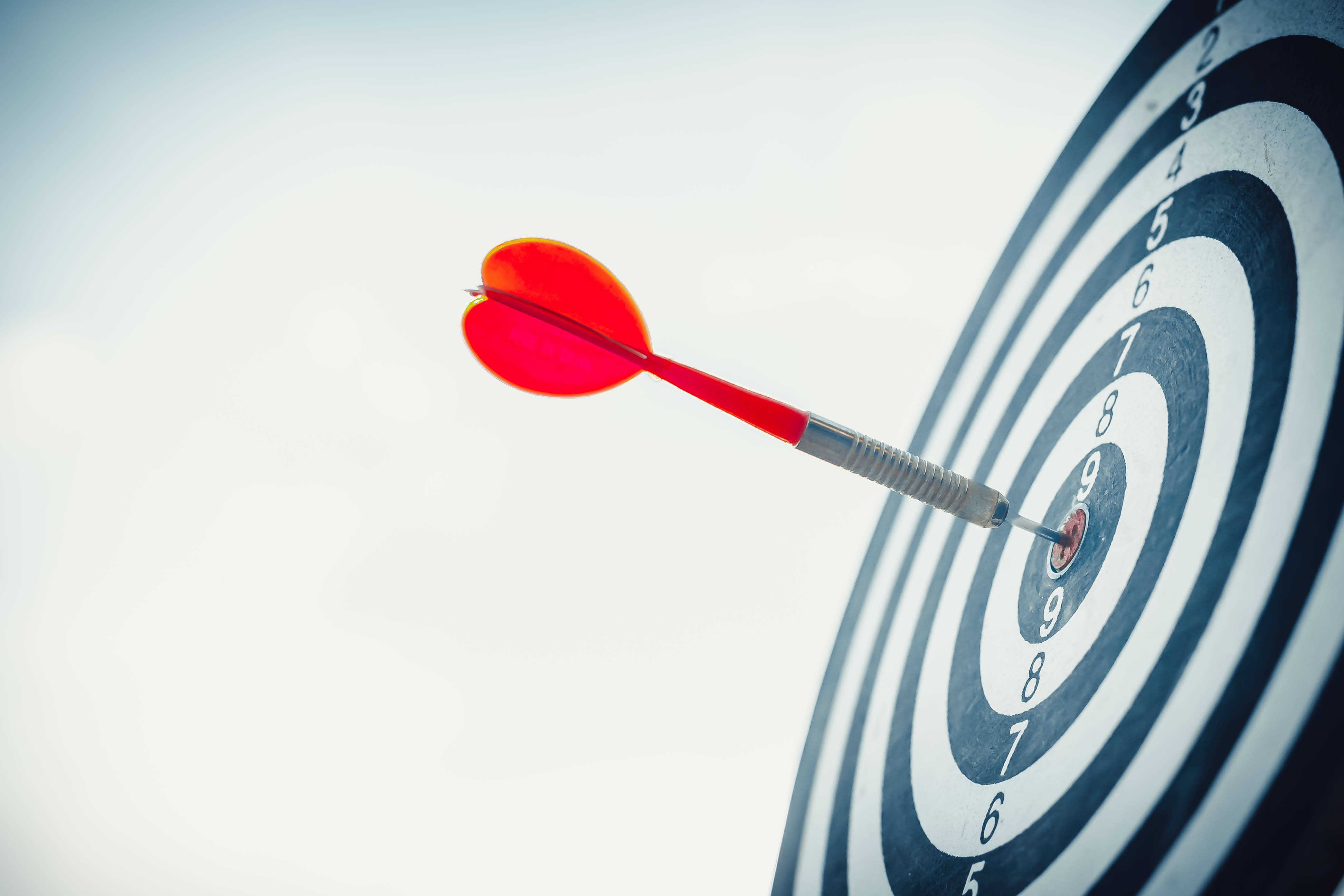 Dart hitting bullseye target representing focused business prospecting strategy, Oak Ridge TN