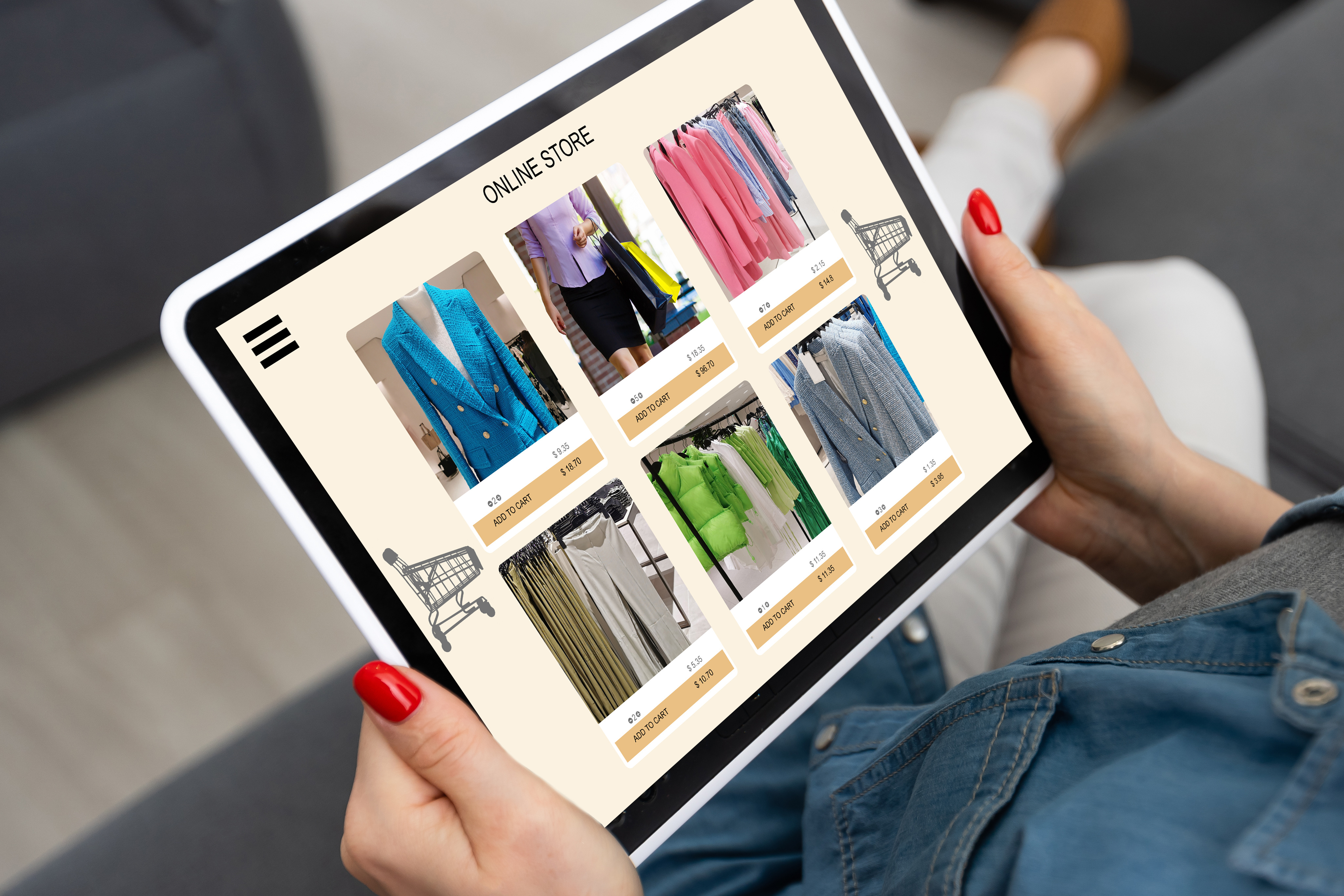 Shopping online on an ecommerce website with a tablet, Knoxville TN