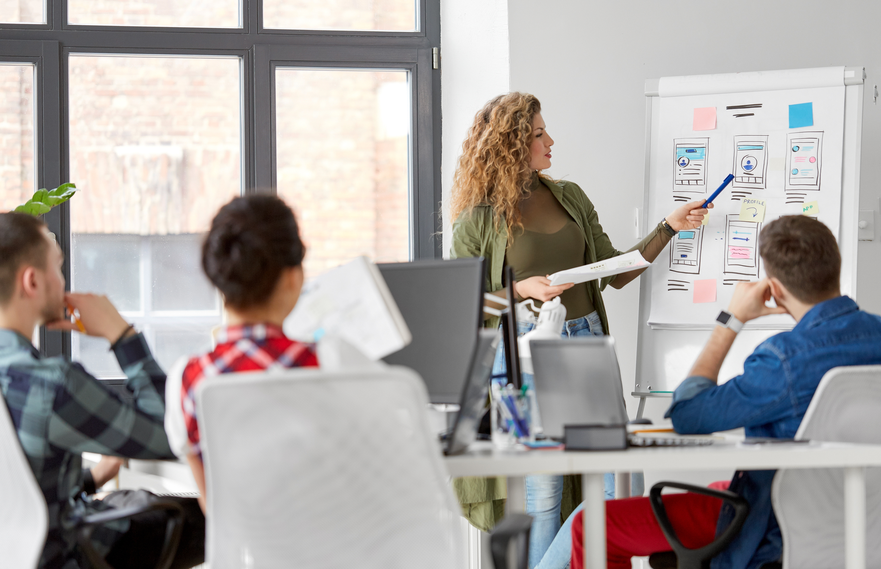 Web designer presenting user interface design, Maryville TN