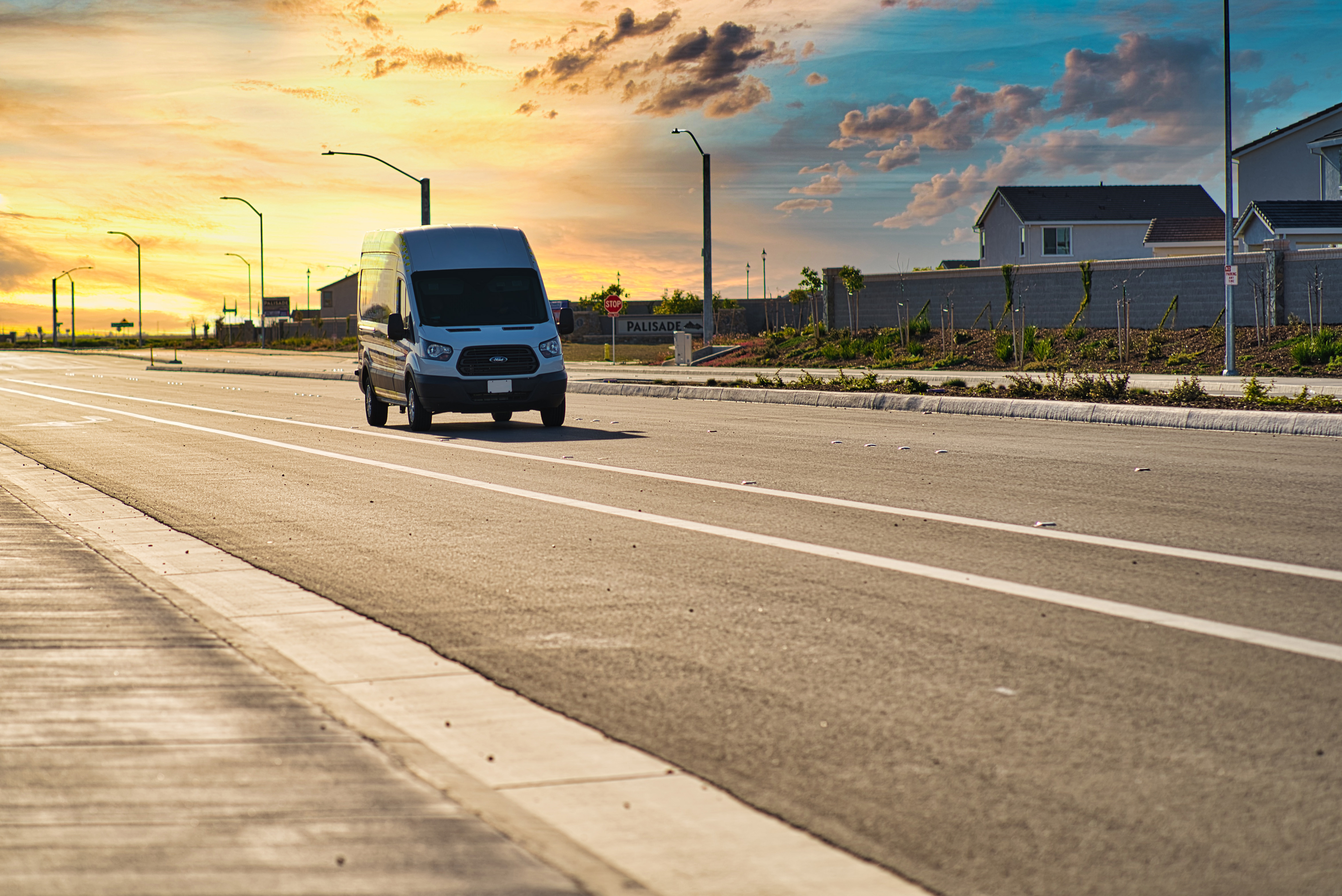 A clean, branded service van on the road at sunset — the kind of truck a Farragut homeowner recognizes before reading a single word