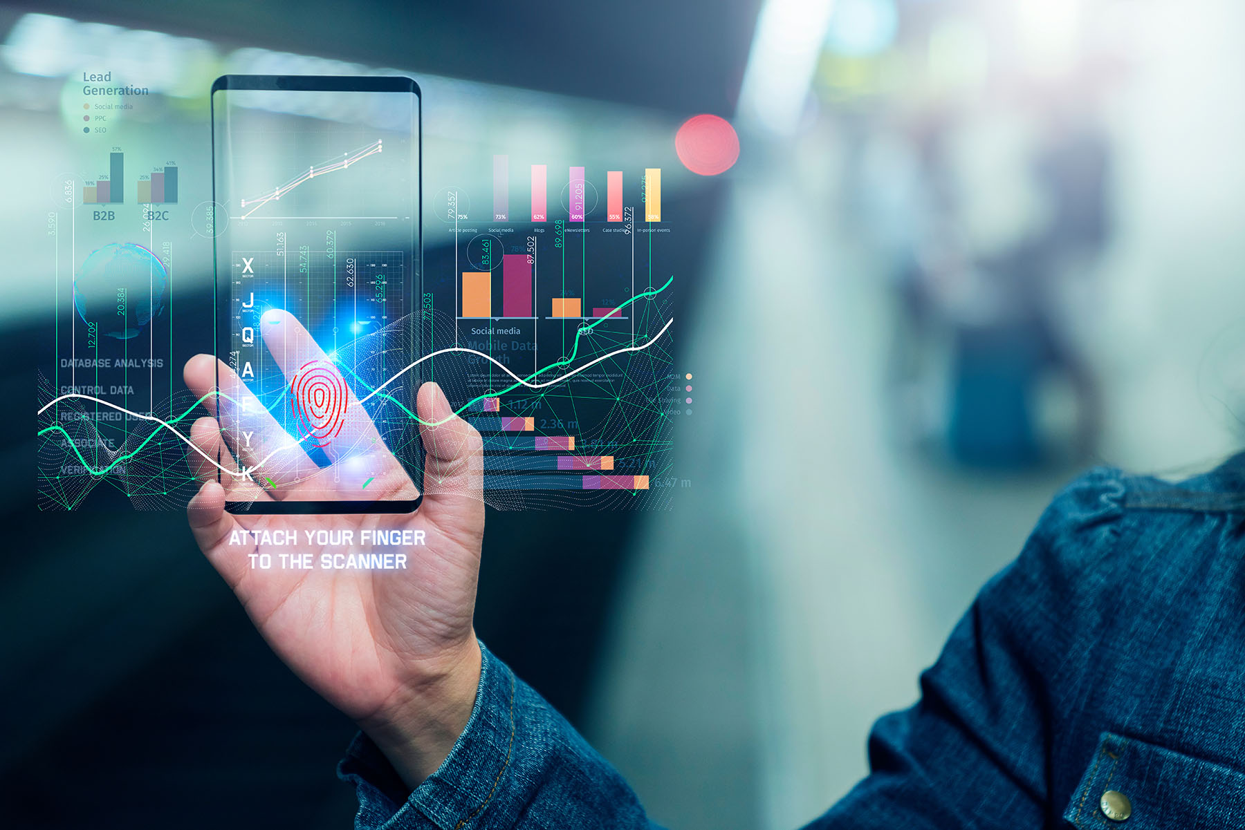 AI marketing trend data displayed above a smartphone