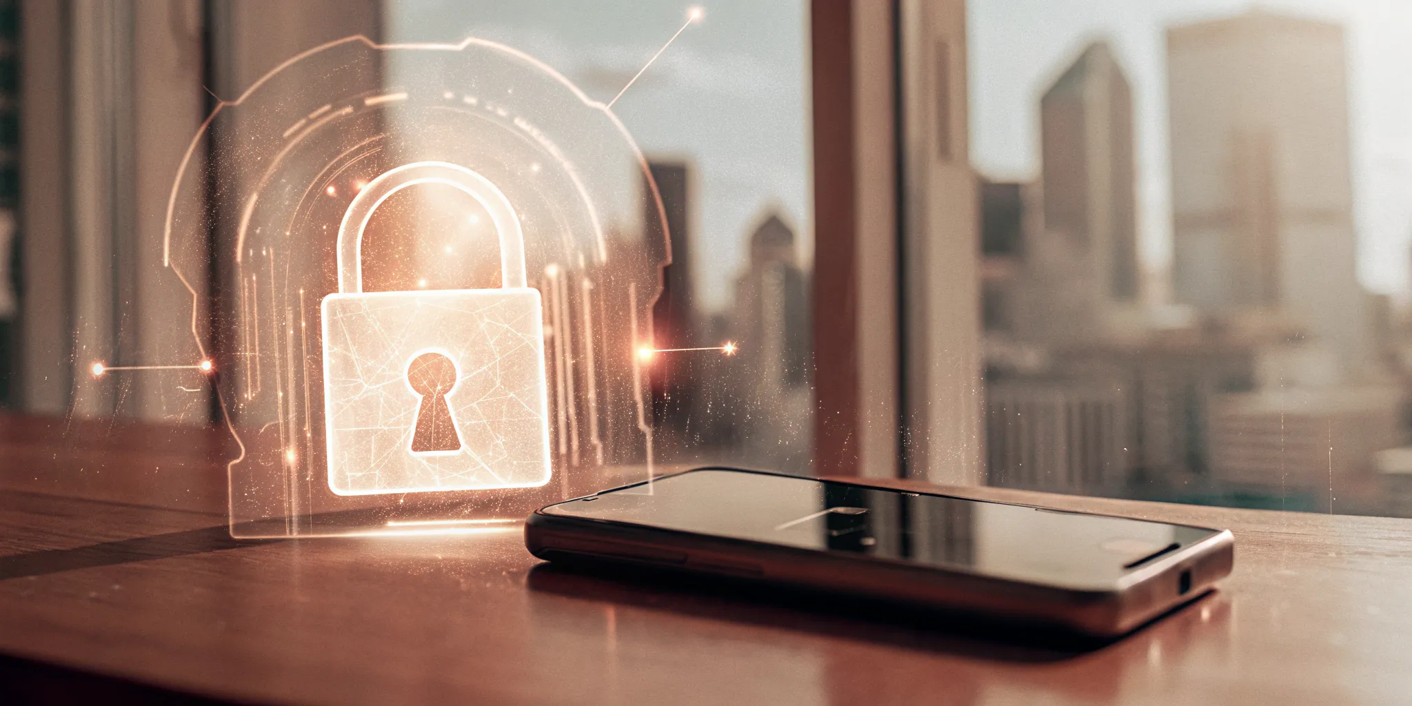 A smartphone secured by a digital padlock for banking data privacy in Canada.