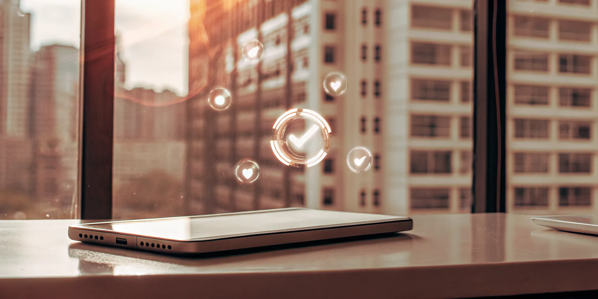 Tablet on a desk showing the fast and secure approval of an Interac e-transfer loan.