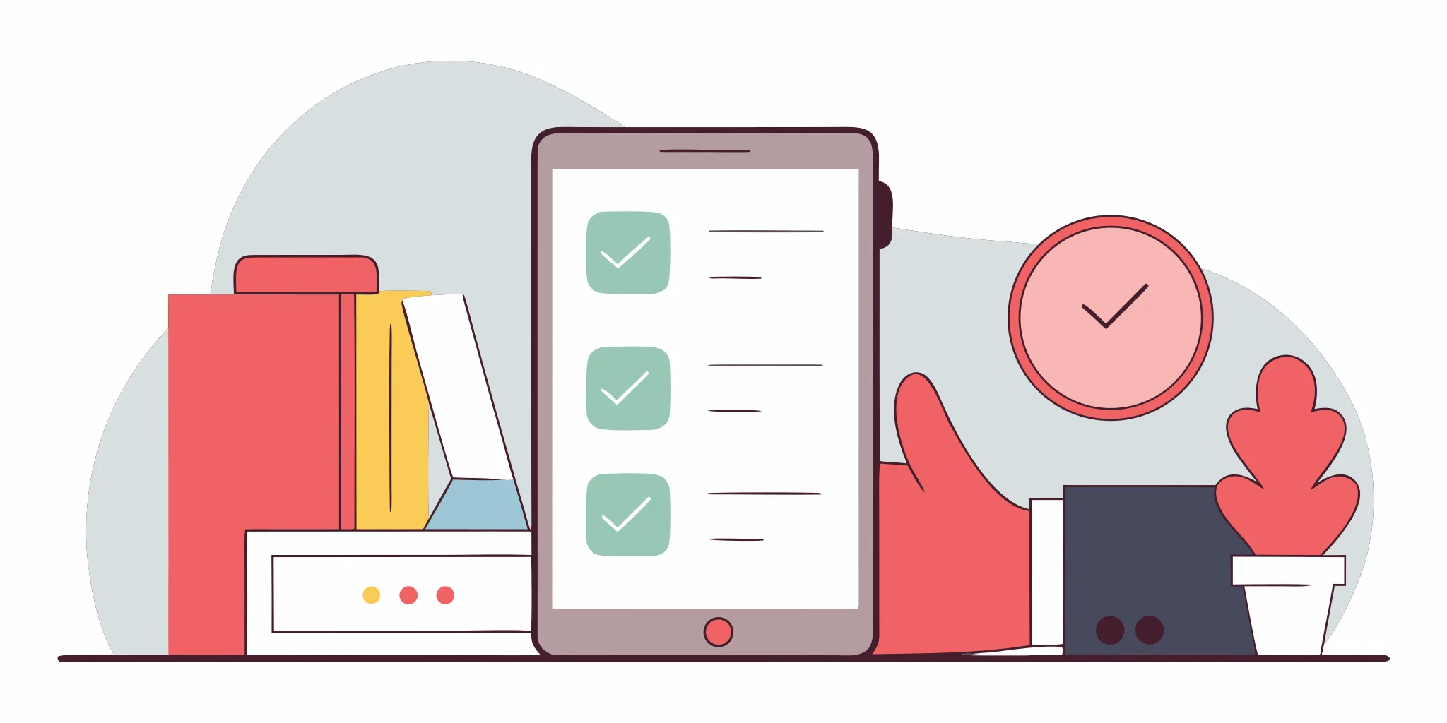 A tablet with a completed checklist for getting a fast instant loan.