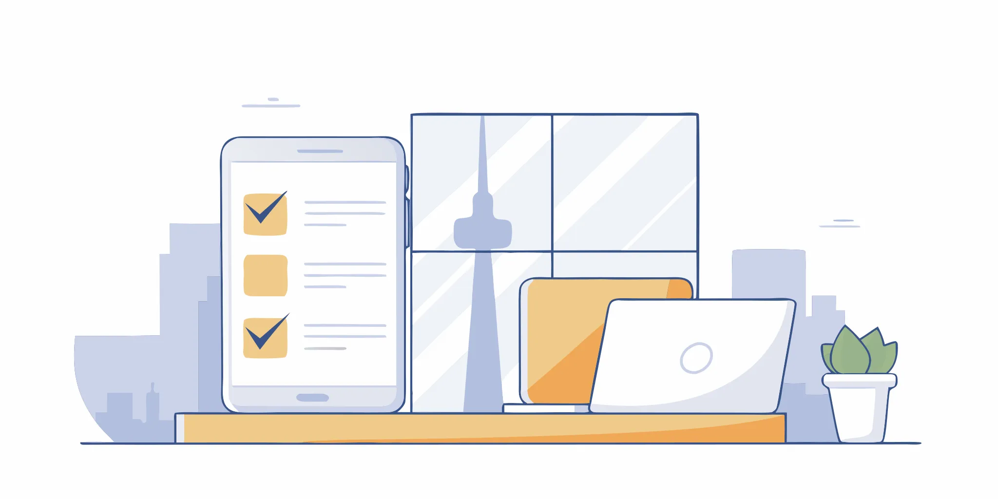 Applying for quick loans Canada online with a laptop and a mobile checklist.
