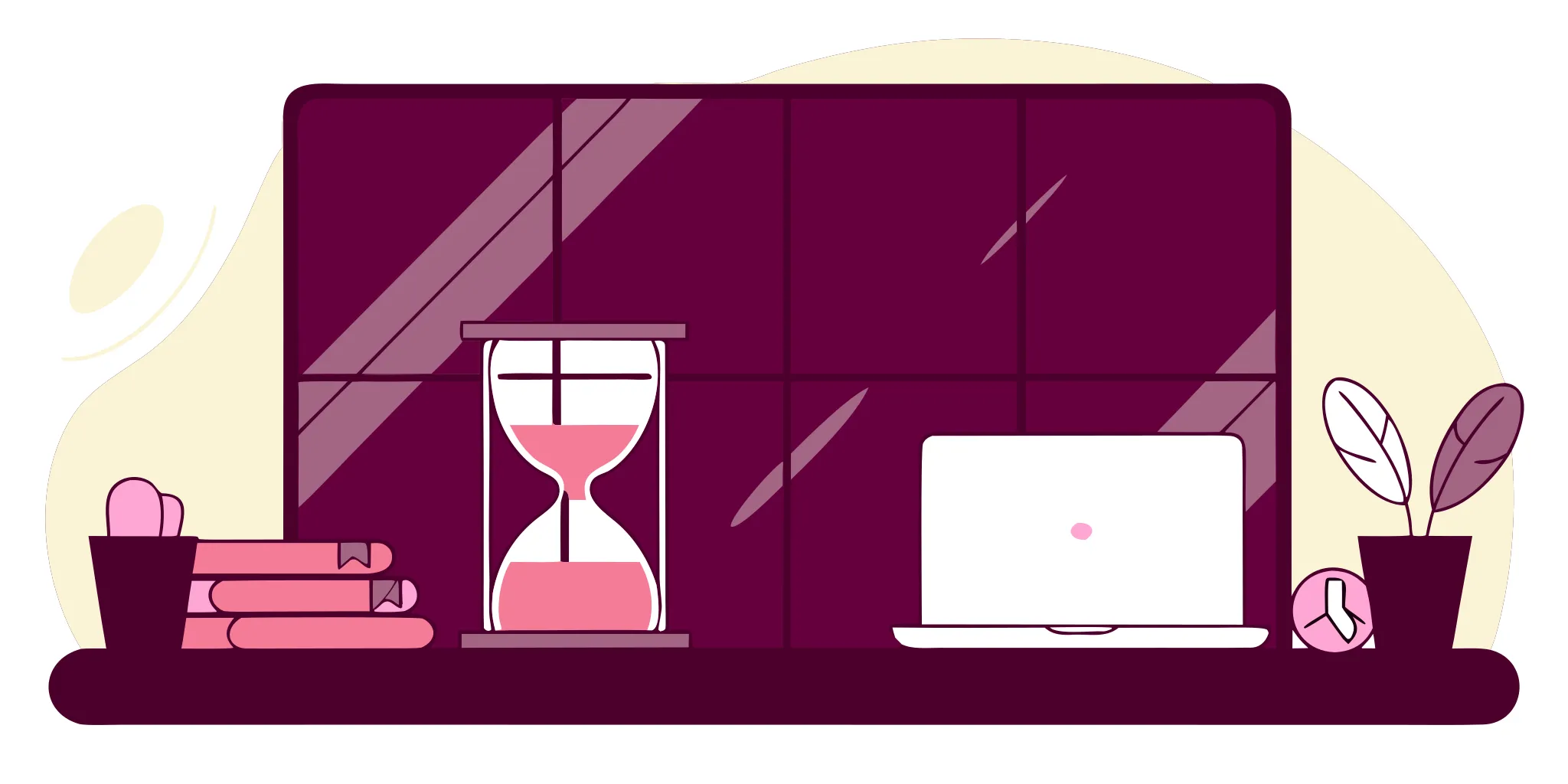 Applying for short term loans for bad credit in Canada on a laptop with an hourglass on the desk.