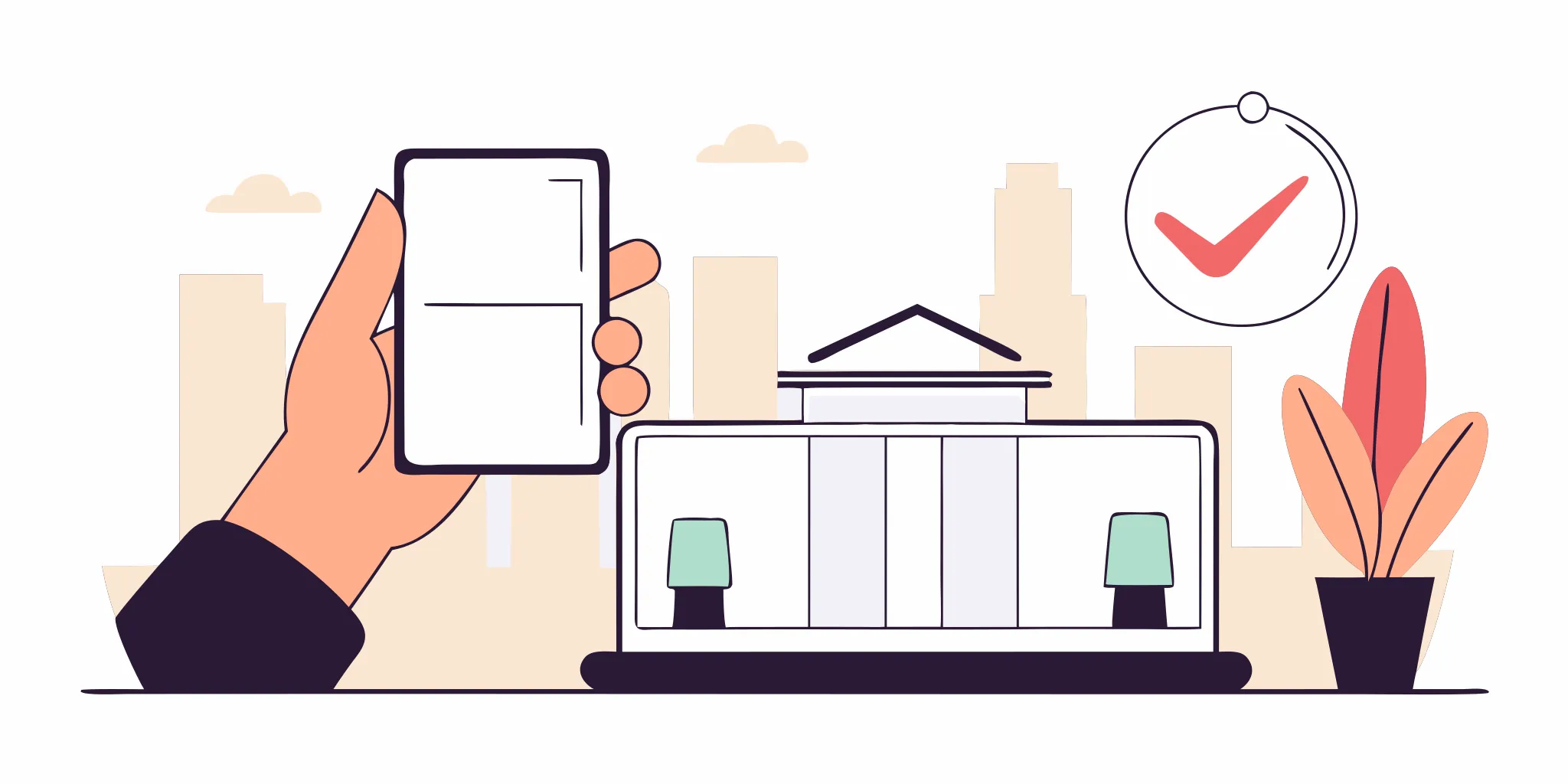 A smartphone with a checkmark showing how fast a payday lender deposits funds.