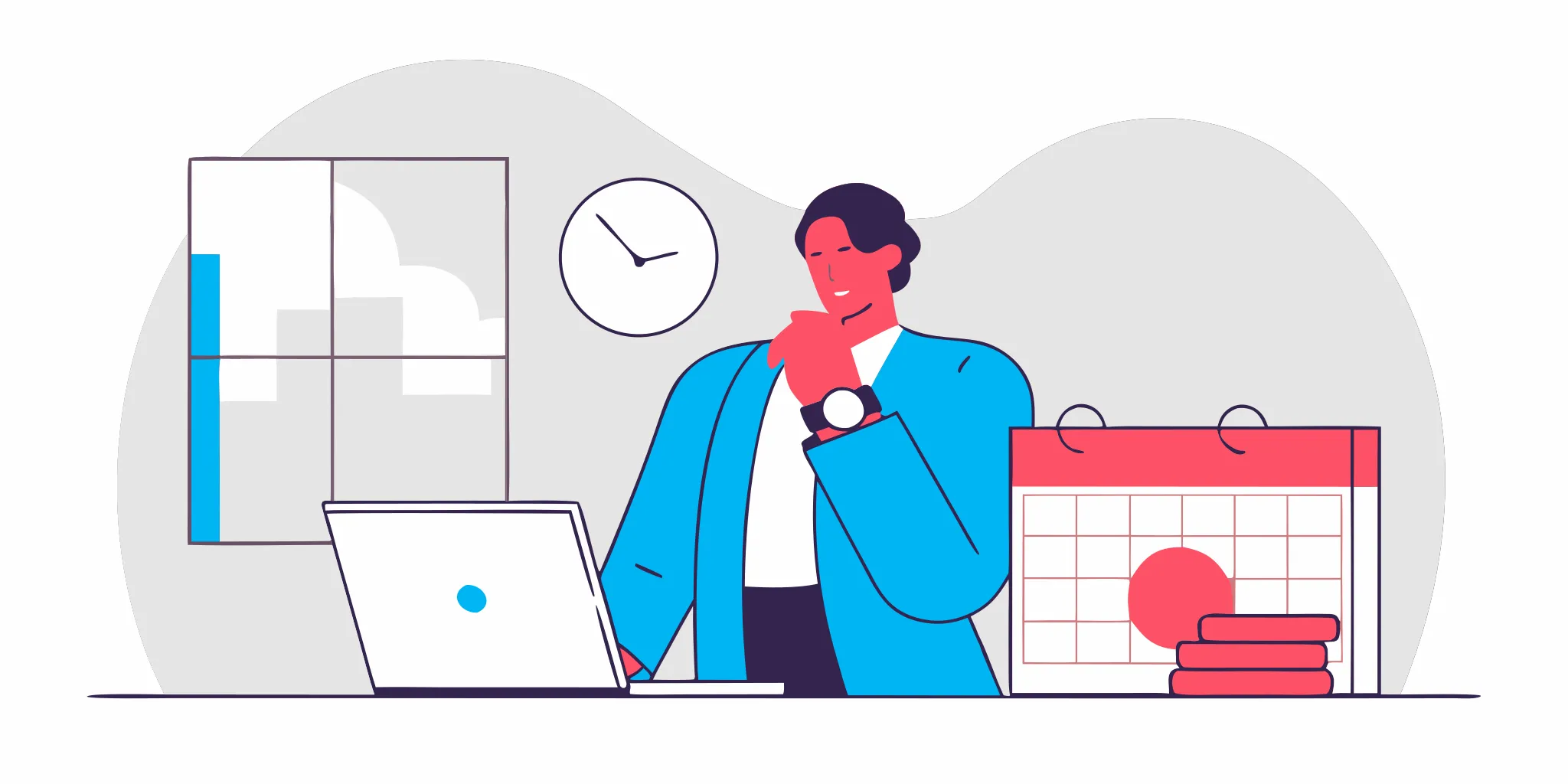 Person at a desk with a calendar wondering how long to be employed to qualify for a short-term loan.