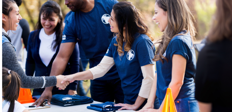 a sports enthusiast marching through a parade