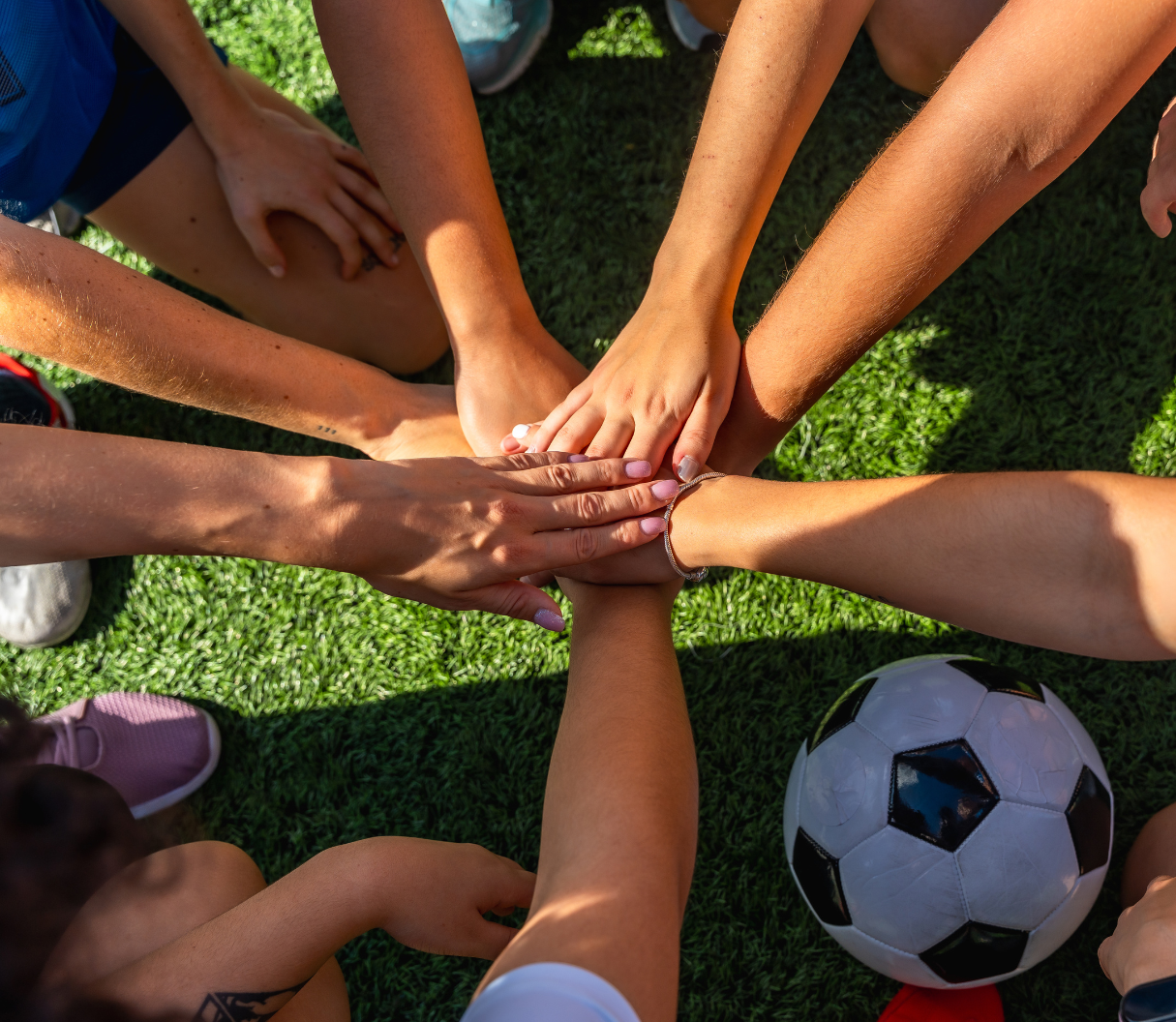 a girls soccer team posing for a photo