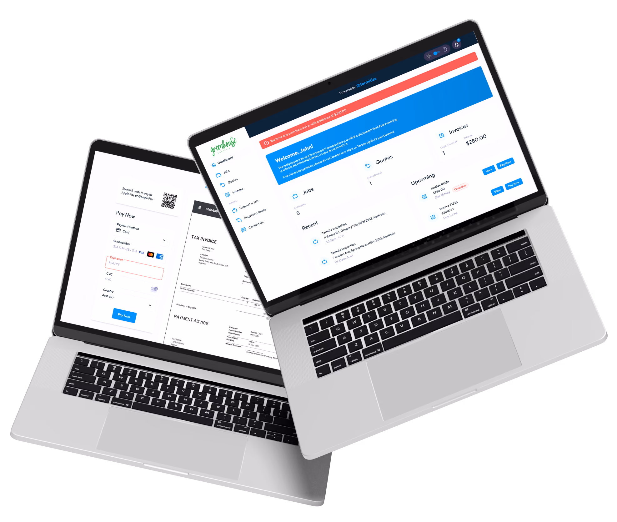 Laptop device using the client portal