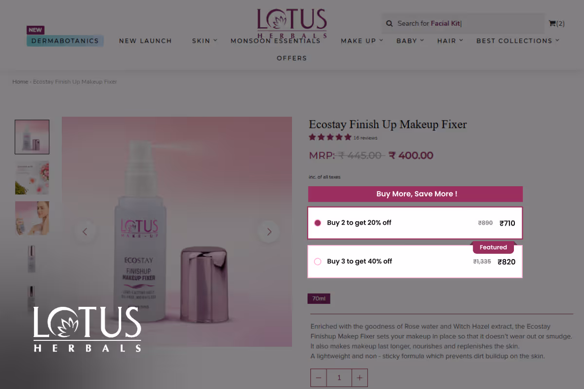 lotus herbals example kite