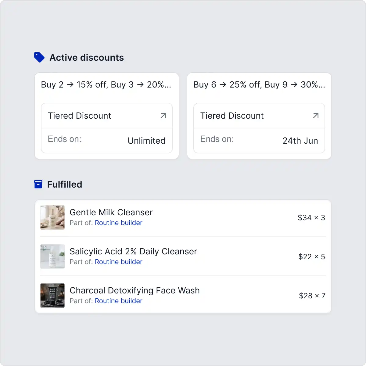 Discounts and inventory handling