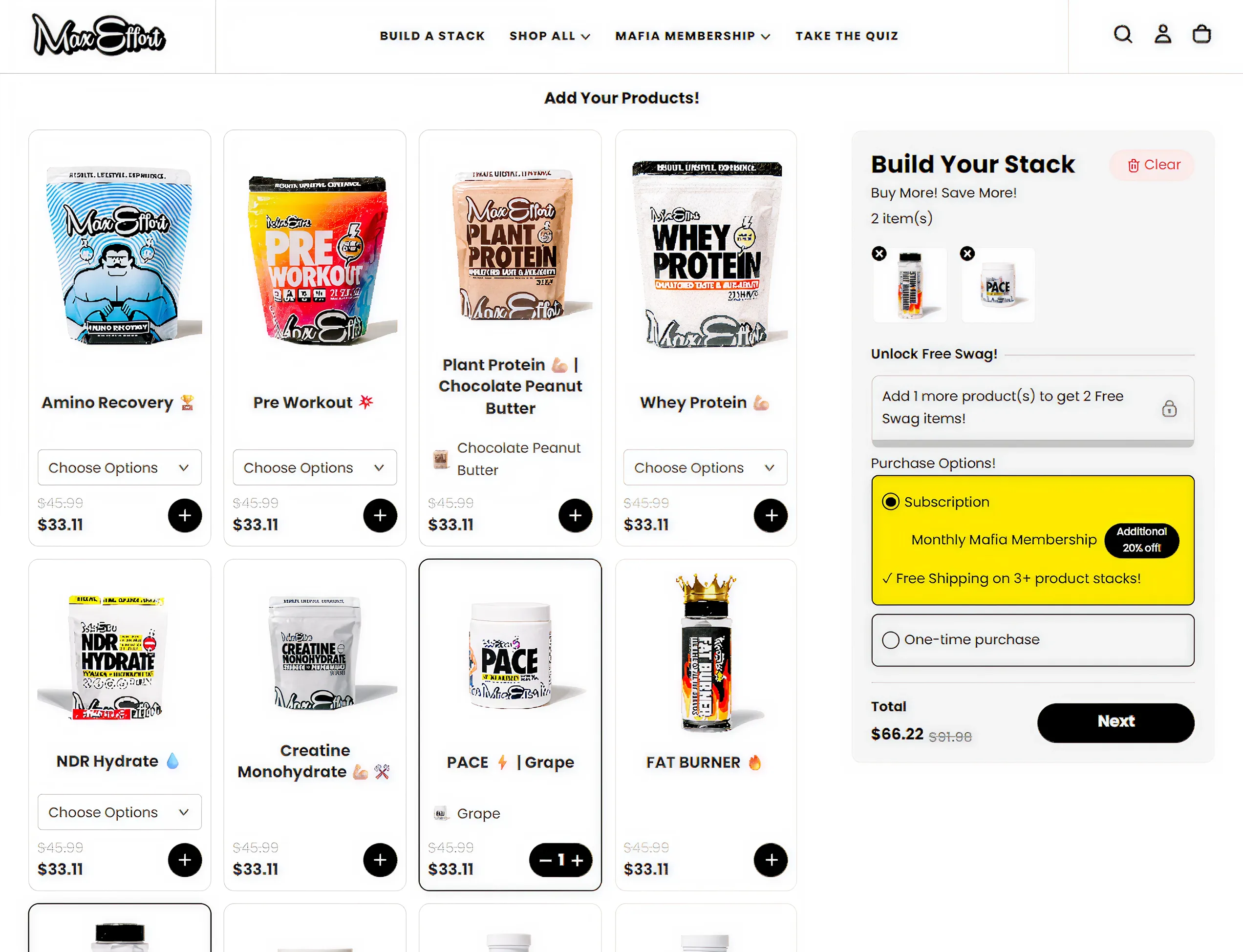 Max Effort subscribe and save bundle built with Easy Bundle Builder