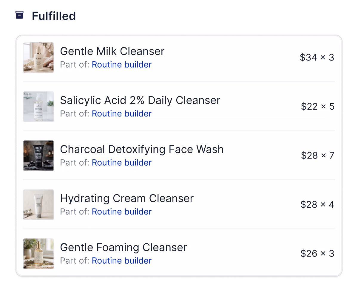 Component-level inventory syncing across bundled products
