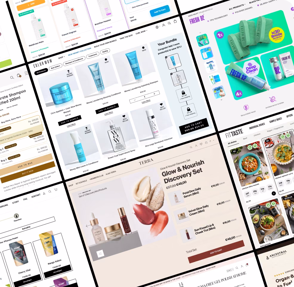 Live Shopify bundles built with Easy Bundle Builder