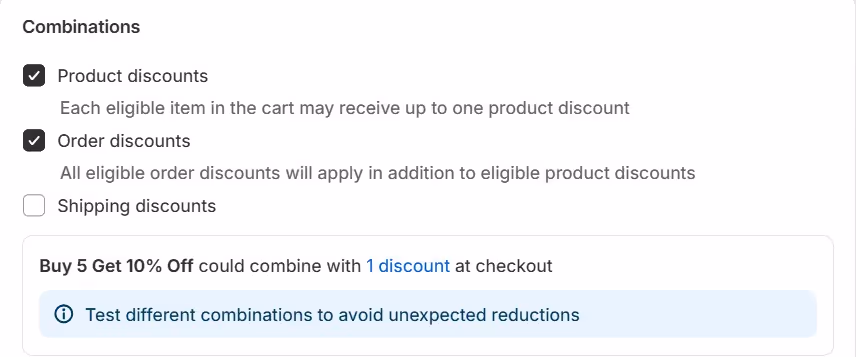 Combination in Quantity Breaks in Shopify