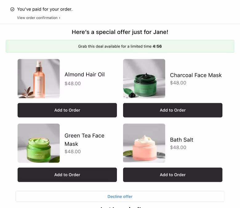 Post-Purchase Page Upsells