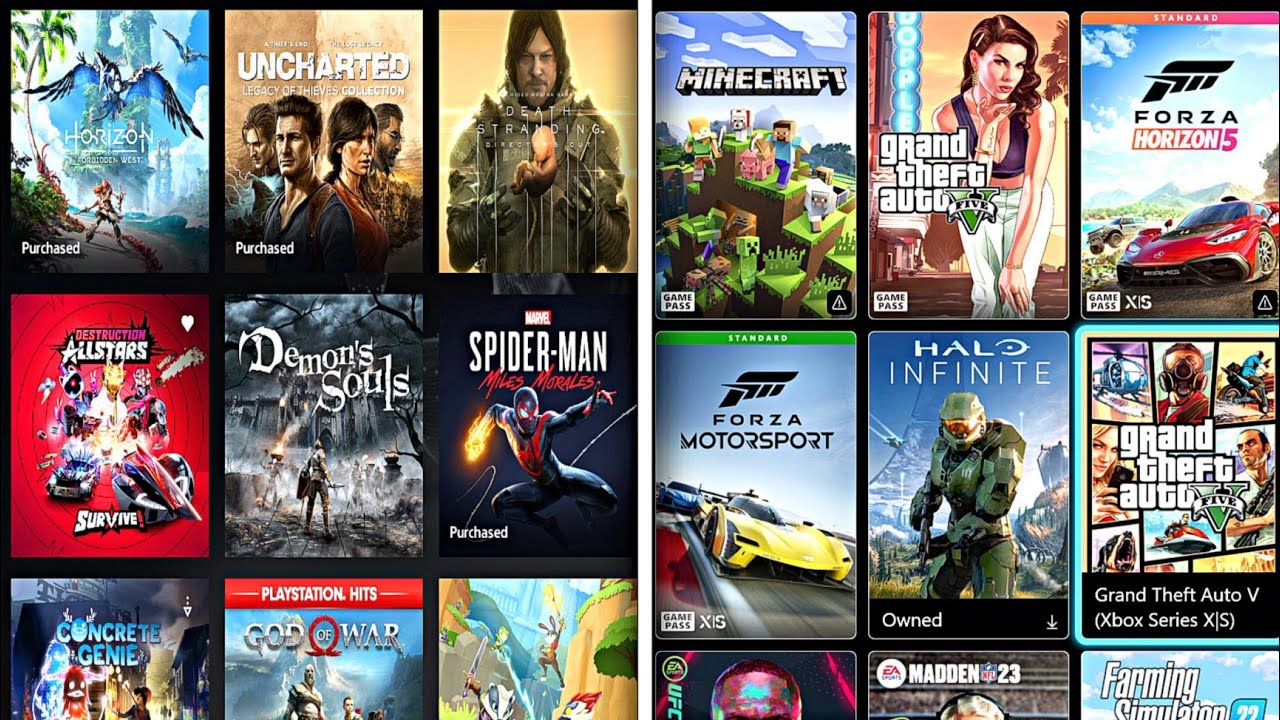 PlayStation Plus Deluxe Games vs Xbox Game Pass Ultimate Games | 2023  Comparison