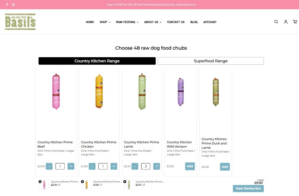 Basil’s Raw Dog Food