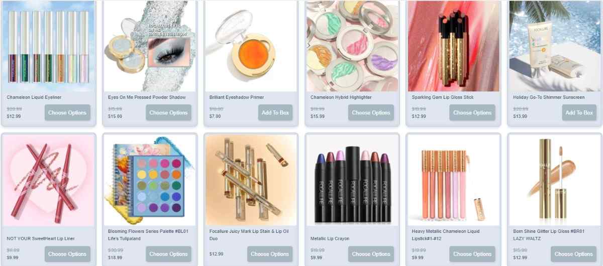 A fixed price bundle of Focallure made using Easy Bundle allows customers to choose any 5 items for $40.
